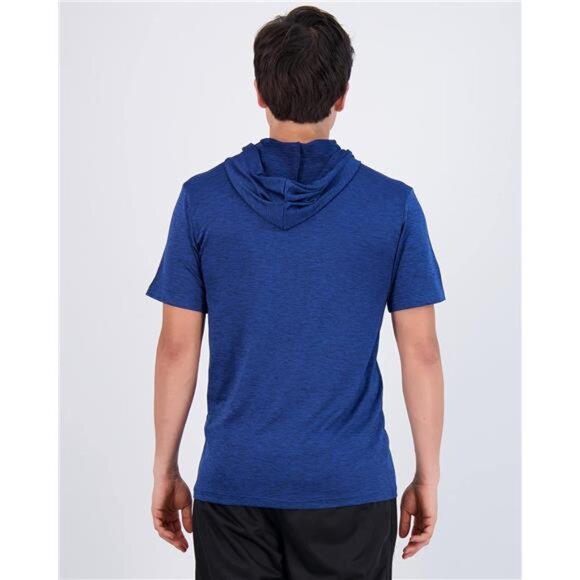 Real Essentials 3 Pack: Men's Dry Fit Short Sleeve Active Athletic Hoodie - Picture 3 of 7